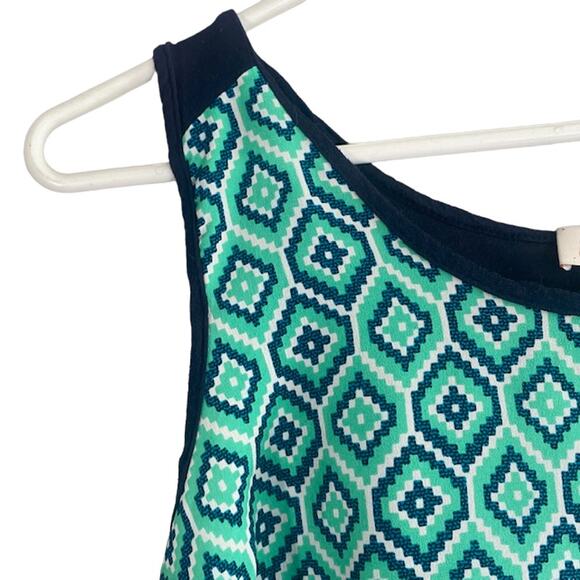 Pixley Green Multicolor Diamond Print Sleeveless Blouse Women Sz M - Picture 3 of 7